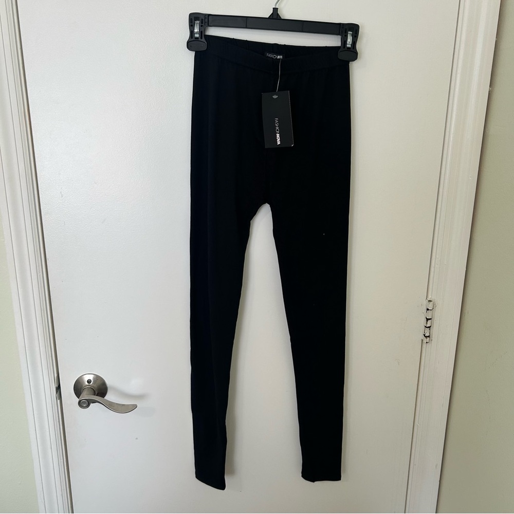 NWT Fashion Nova Women's Black High Waisted Stretch Skinny Leg Leggings Size XS